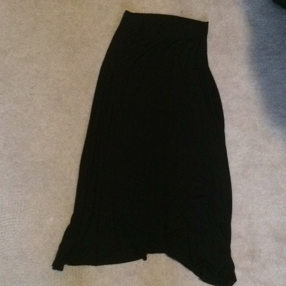 Solid black floor length girls XL skirt
